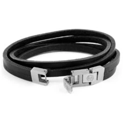 Lucleon Bracelet Roy à Double Tour En Cuir Foncé Avec Fermoir Argenté 10 Lucleon Bracelet Roy à Double Tour En Cuir Foncé Avec Fermoir Argenté -Bagues Magasin 7 3 3 180
