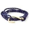 Tailor Toki Bracelet L'hameçon Doré à Cordon Bleu Marine, Blanc Et Rouge -Bagues Magasin 8 11 1 153 2 21 1
