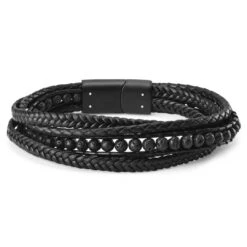 Lucleon Bracelet Naxos En Cuir Noir Et Pierres De Lave Noire -Bagues Magasin 9 2.fa6f2403d18d2f46702ebdfddc1cfd41 3
