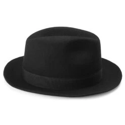 Fawler Chapeau Fédore Filippo Moda Noir à Bords Bruts -Bagues Magasin Hat 12 3 copy 3