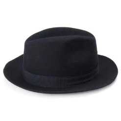 Fawler Chapeau Fedora Filippo Bleu Marine à Bords Bruts -Bagues Magasin Hat 13 3 copy 3