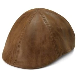 Fawler Casquette Plate En Cuir Végan Brun Clair Moda Maximo