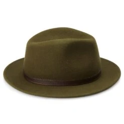 Fawler Chapeau Fédora Flavio Moda Vert à Bord Plat -Bagues Magasin Hat 3 4 copy 6
