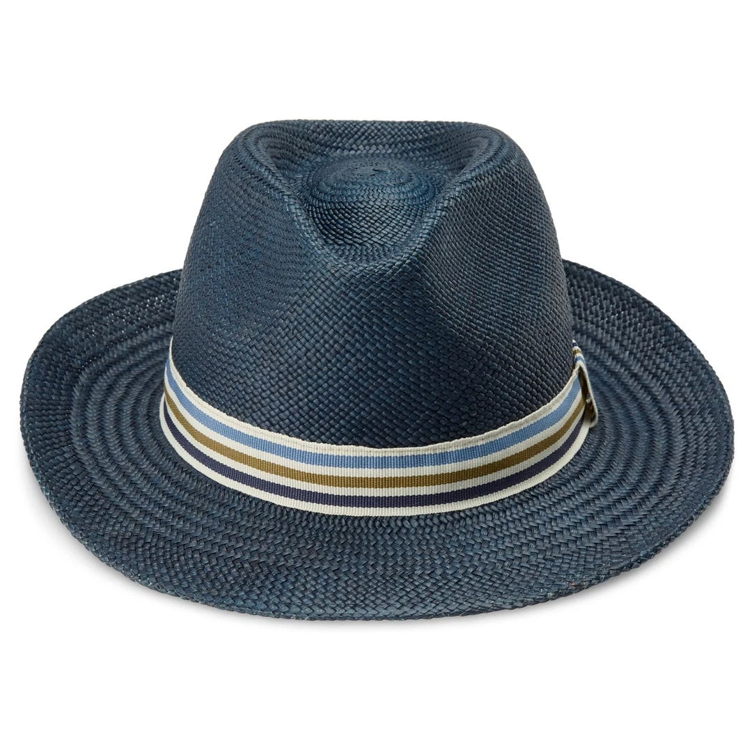 Fawler Chapeau Panama Moda Pino Bleu à Galon Rayé 3 Fawler Chapeau Panama Moda Pino Bleu à Galon Rayé – Image 2