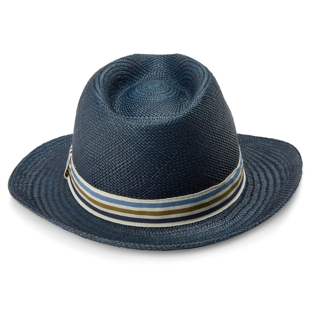 Fawler Chapeau Panama Moda Pino Bleu à Galon Rayé 5 Fawler Chapeau Panama Moda Pino Bleu à Galon Rayé – Image 4