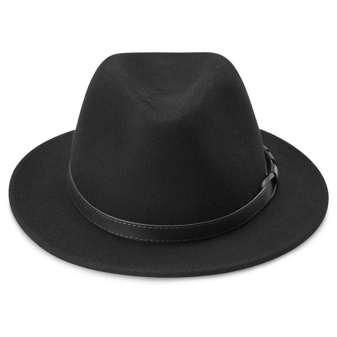 Fawler Chapeau Fedora Flavio En Laine Noire à Bord Plat 4 Fawler Chapeau Fedora Flavio En Laine Noire à Bord Plat – Image 2