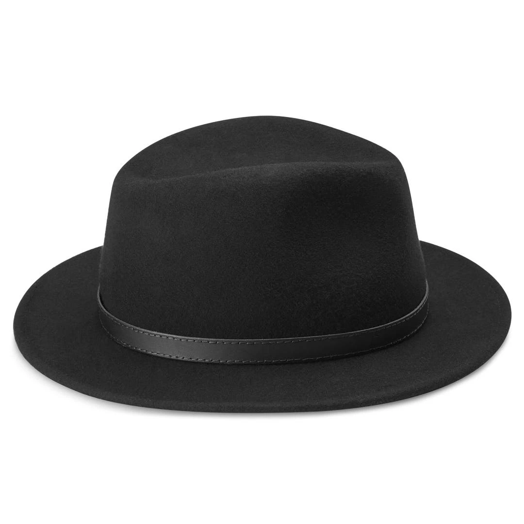 Fawler Chapeau Fedora Flavio En Laine Noire à Bord Plat 7 Fawler Chapeau Fedora Flavio En Laine Noire à Bord Plat – Image 5
