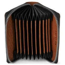 Lucleon Porte-cartes En Cuir Brun Havane Anti-RFID Cambodia -Bagues Magasin Pawas wallet 11 4 copy