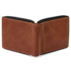 Lucleon Portefeuille En Cuir Brun Havane Anti-RFID Avec Fermeture Zippée -Bagues Magasin Pawas wallet 19 4 copy