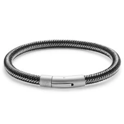 Lucleon Bracelet Câble Noir Et Argenté -Bagues Magasin aghcfggluj