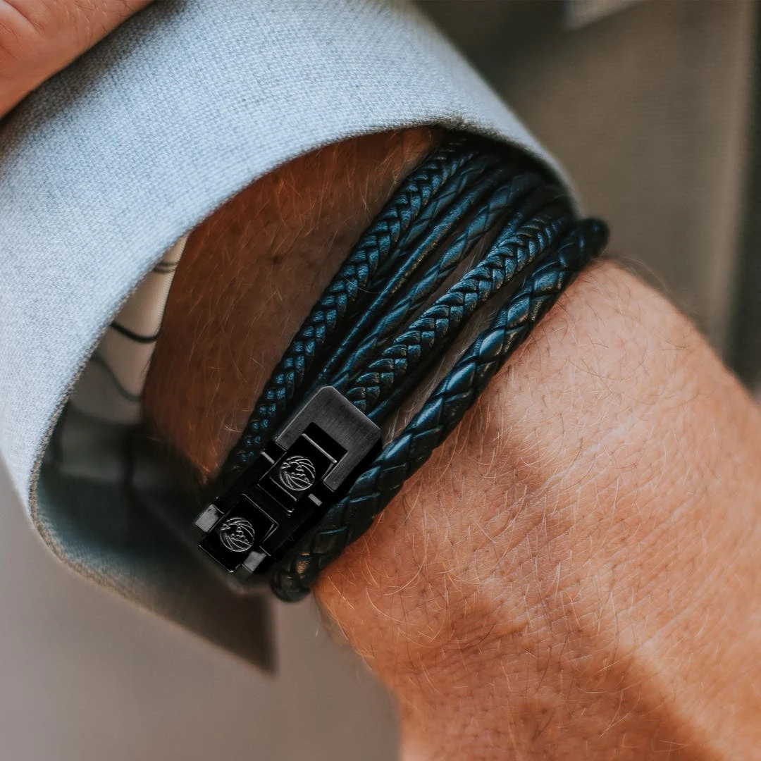 Lucleon Bracelet Roy En Cuir Noir Sur Noir 7 Lucleon Bracelet Roy En Cuir Noir Sur Noir – Image 5