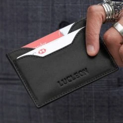 Lucleon Porte-cartes Noir "Bruce" 12 Lucleon Porte-cartes Noir "Bruce" -Bagues Magasin black3591 cardholder img 0681