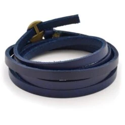 Collin Rowe Bracelet En Cuir Bleu Ajustable
