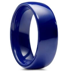 Lucleon Bague En Céramique Polie Bleue
