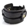 Collin Rowe Bracelet Large En Cuir Noir à 2 Bandes -Bagues Magasin bredt sort to stribet l derarmba nd 1