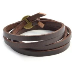 Collin Rowe Bracelet Torsadé Marron En Cuir De Longueur Ajustable
