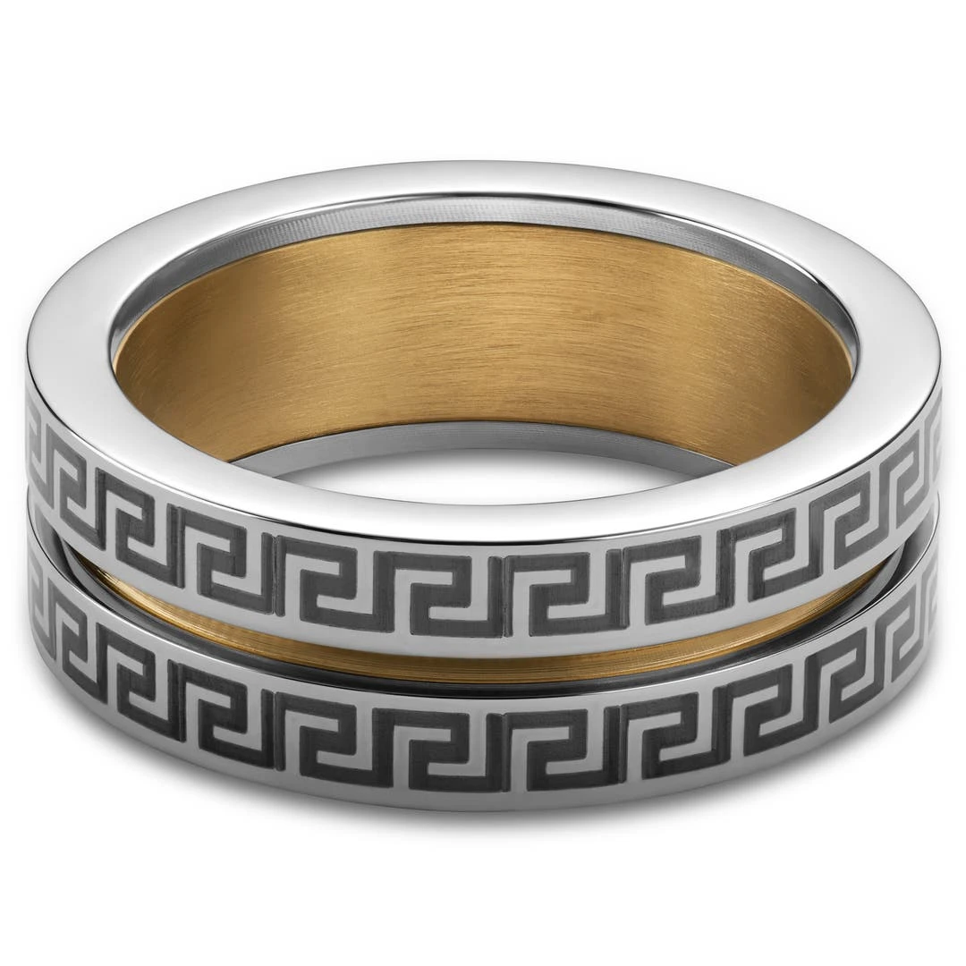 Waykins Bague En Acier Inoxydable à Rainure Dorée - 8 Mm 4 Waykins Bague En Acier Inoxydable à Rainure Dorée - 8 Mm – Image 2