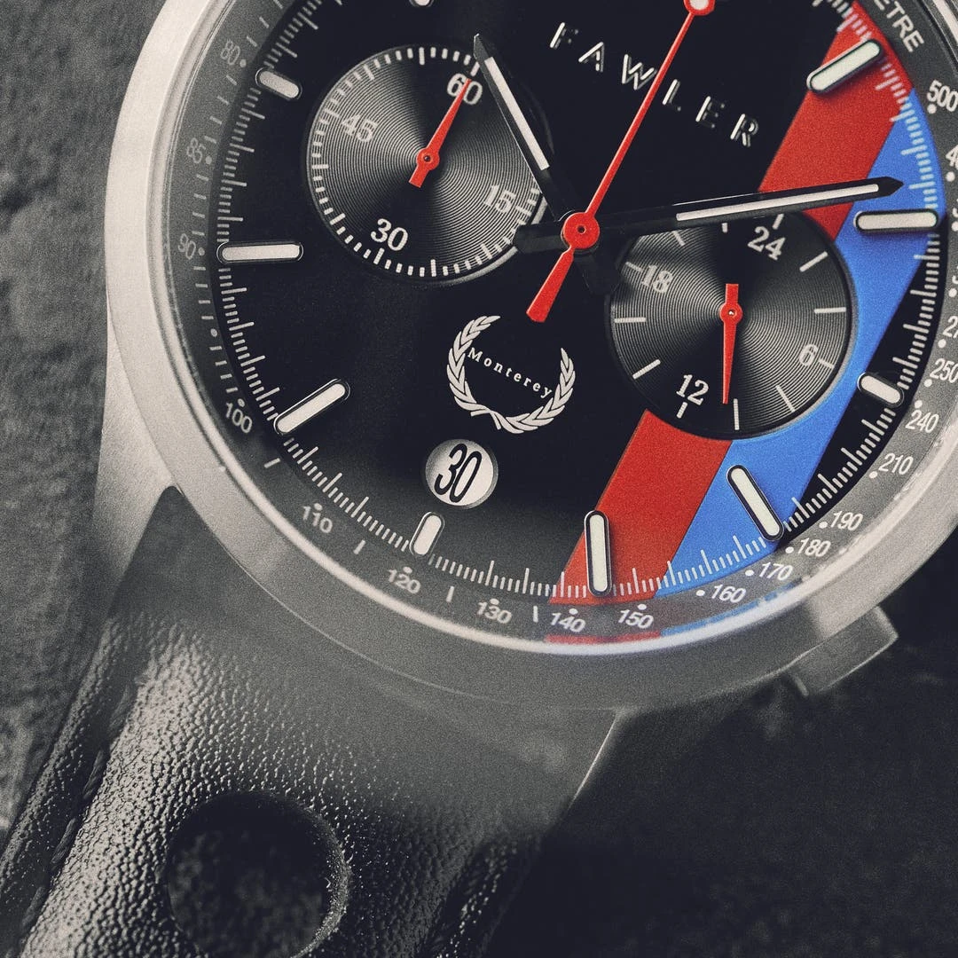 Fawler Monterey | Montre De Course Bleue Et Rouge 4 Fawler Monterey | Montre De Course Bleue Et Rouge – Image 2