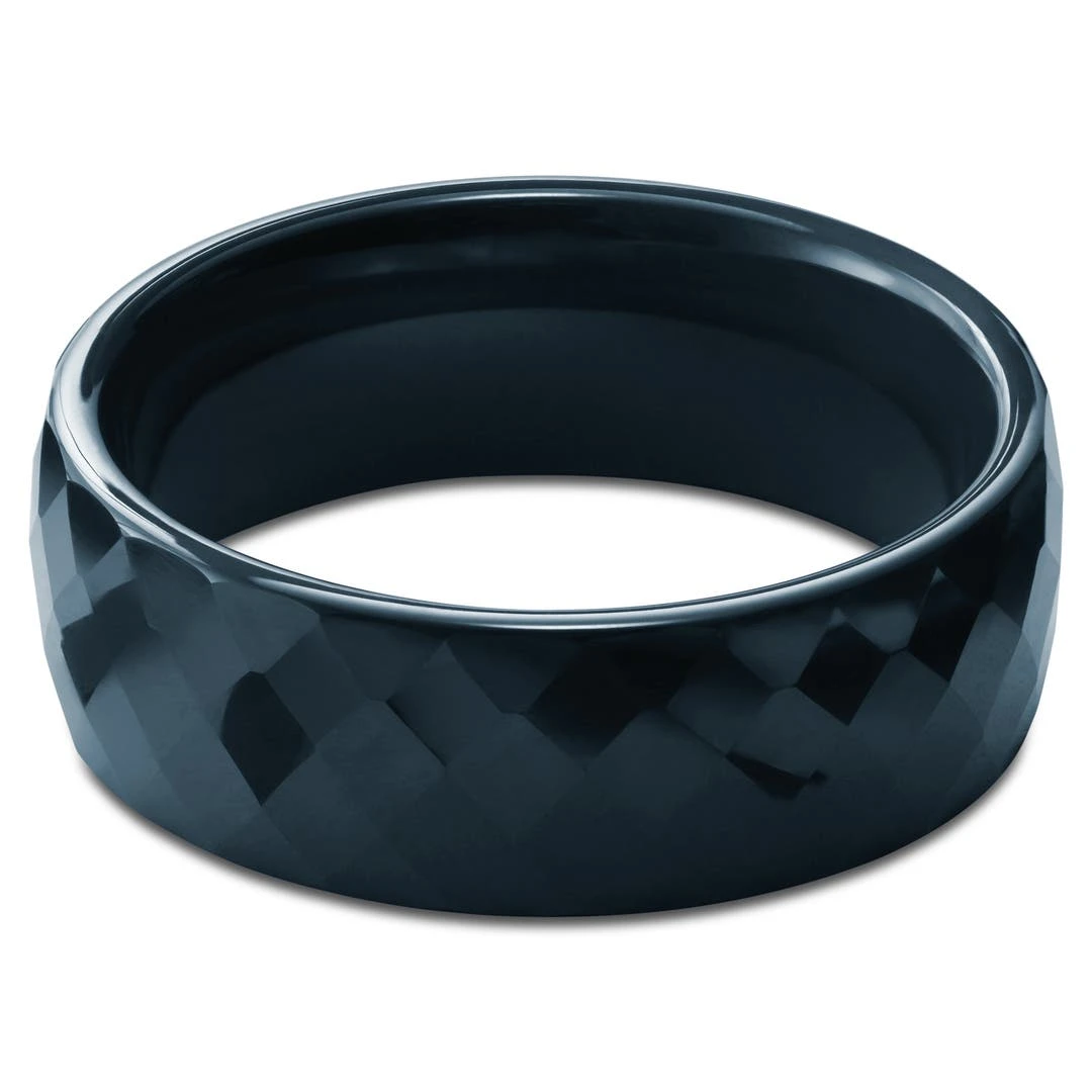 Lucleon Bague En Céramique à Facettes Turquoise Foncé 4 Lucleon Bague En Céramique à Facettes Turquoise Foncé – Image 2