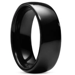Lucleon Bague En Céramique Polie Noire