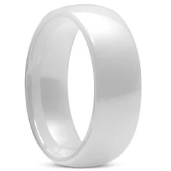 Lucleon Bague En Céramique Polie Blanche
