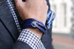 Collin Rowe Bracelet En Cuir Bleu Ajustable -Bagues Magasin img 2395