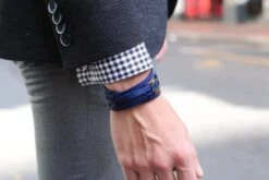 Collin Rowe Bracelet En Cuir Bleu Ajustable -Bagues Magasin img 2404