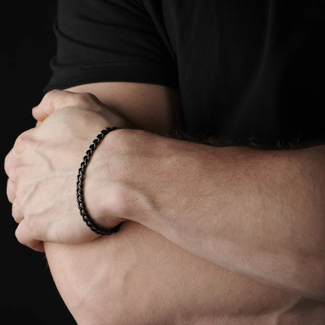 Lucleon Gourmette à Mailles Noires De 6 Mm 6 Lucleon Gourmette à Mailles Noires De 6 Mm – Image 4