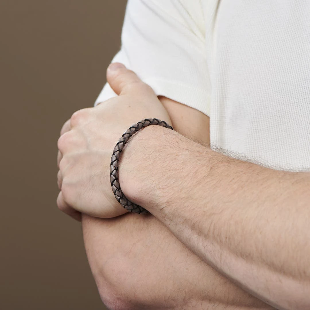 Lucleon Bracelet En Cuir Marron Et Noir 6 Lucleon Bracelet En Cuir Marron Et Noir – Image 4