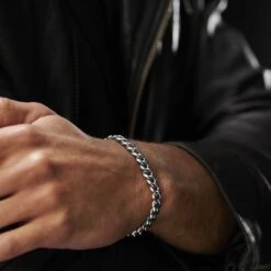 Lucleon Gourmette En Métal Argenté - 8 Mm -Bagues Magasin jwm megashoot bracelets 15112.1