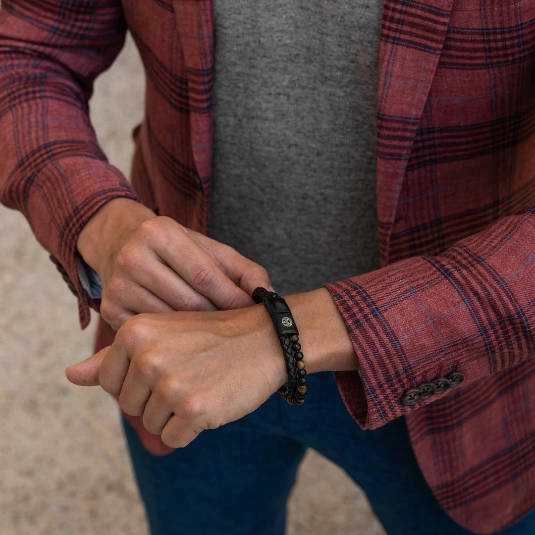 Lucleon Bracelet En Cuir Et En Perles Oeil De Tigre Jaunes Icon 6 Lucleon Bracelet En Cuir Et En Perles Oeil De Tigre Jaunes Icon – Image 4