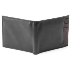 Lucleon Portefeuille Avec Porte-cartes En Cuir Noir Et Brun Foncé Anti-RFID Lincoln -Bagues Magasin linblk5
