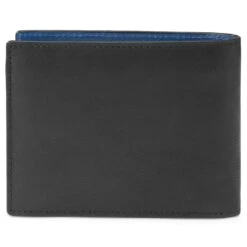 Lucleon Portefeuille En Cuir Noir Et Bleu Anti-RFID Lind -Bagues Magasin lindblack3
