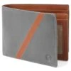 Lucleon Portefeuille En Cuir Gris Et Brun Tan Anti-RFID Lind