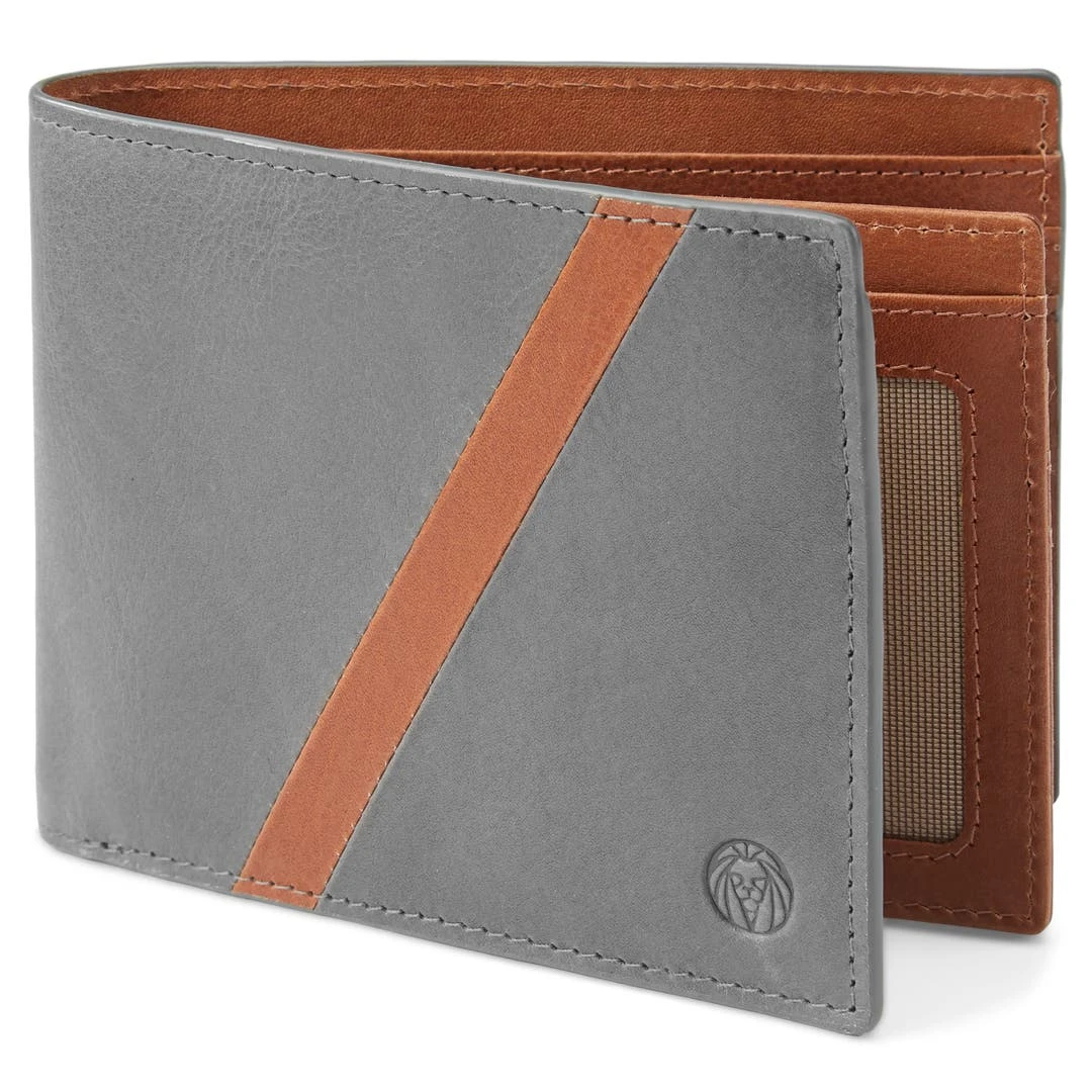Lucleon Portefeuille En Cuir Gris Et Brun Tan Anti-RFID Lind 3 Lucleon Portefeuille En Cuir Gris Et Brun Tan Anti-RFID Lind