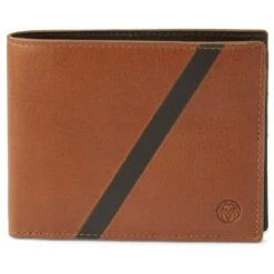 Lucleon Portefeuille En Cuir Brun Et Brun Foncé Anti-RFID Lind -Bagues Magasin lindtan2