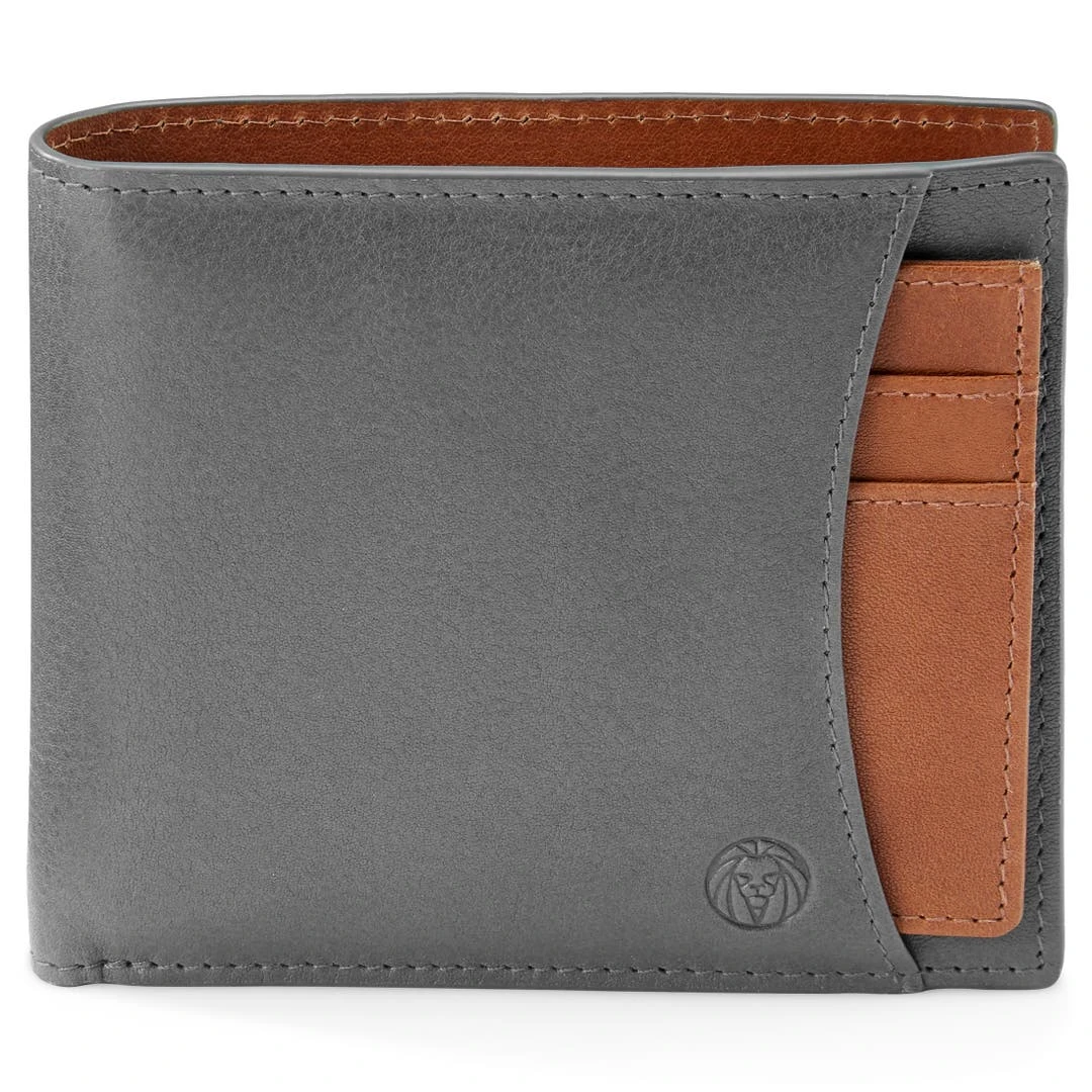 Lucleon Portefeuille Avec Porte-cartes En Cuir Gris Et Brun Anti-RFID Lincoln 4 Lucleon Portefeuille Avec Porte-cartes En Cuir Gris Et Brun Anti-RFID Lincoln – Image 2