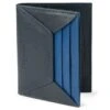 Lucleon Porte-cartes En Cuir Noir Et Bleu Anti-RFID Loren -Bagues Magasin lorenblk1