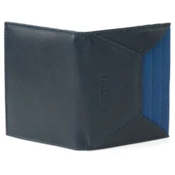 Lucleon Porte-cartes En Cuir Noir Et Bleu Anti-RFID Loren -Bagues Magasin lorenblk5