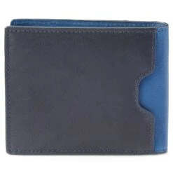 Lucleon Portefeuille En Cuir Bleu Marine Anti-RFID Lukas -Bagues Magasin lukblk3
