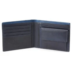 Lucleon Portefeuille En Cuir Bleu Marine Anti-RFID Lukas -Bagues Magasin lukblk4