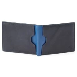 Lucleon Portefeuille En Cuir Bleu Marine Anti-RFID Lukas -Bagues Magasin lukblk5