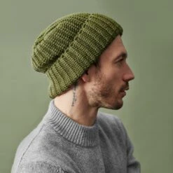 Fawler Bonnet Vert Olive à Grosses Mailles Fee Montagna -Bagues Magasin oliverrrrr 1