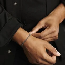 Lucleon Bracelet Chaîne à Mailles Argentées - 4 Mm -Bagues Magasin rel 23008 1x1 1 nathan 1