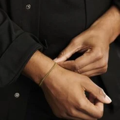 Lucleon Bracelet Chaîne à Mailles Dorées - 4 Mm 10 Lucleon Bracelet Chaîne à Mailles Dorées - 4 Mm -Bagues Magasin rel 23016 1x1 1 nathan 1