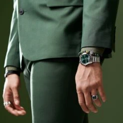 Fawler Eric | Montre En Acier Inoxydable Vert Et Argent Avec Affichage Du Jour Et De La Date -Bagues Magasin rel st. patricks day 26811 19727 19576 killian 1x1 1 small