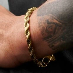 Lucleon Bracelet En Métal Tressé Couleur Or Corwin Amager - 6 Mm -Bagues Magasin rst acpa collectionpage gold 23157 silver 23153 black 23161 bjarkejohansen 2 bm