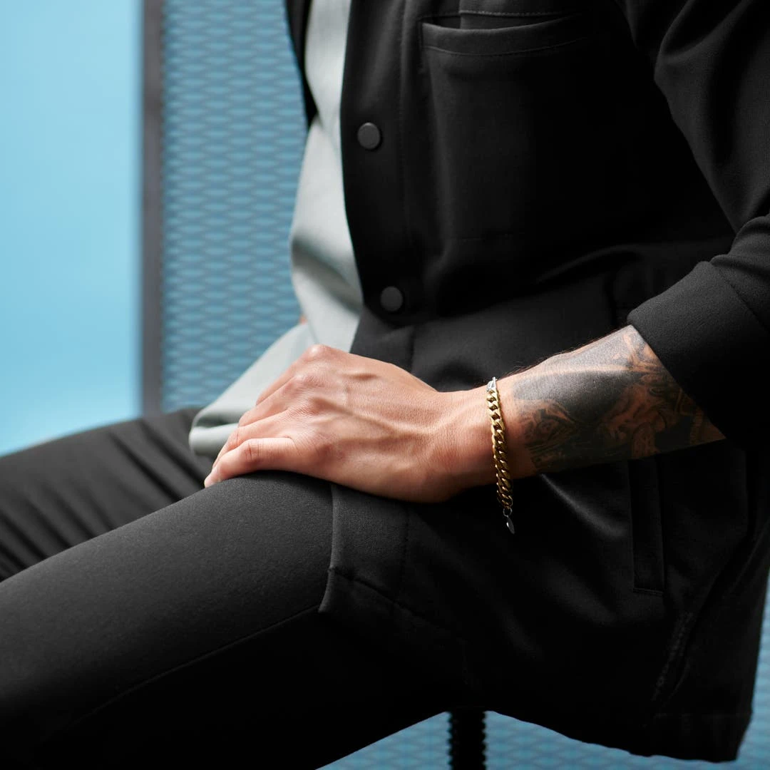 Lucleon Bracelet En Acier Couleur Argent Et Or Carlos Amager à Double Maille Gourmette 6 Lucleon Bracelet En Acier Couleur Argent Et Or Carlos Amager à Double Maille Gourmette – Image 4