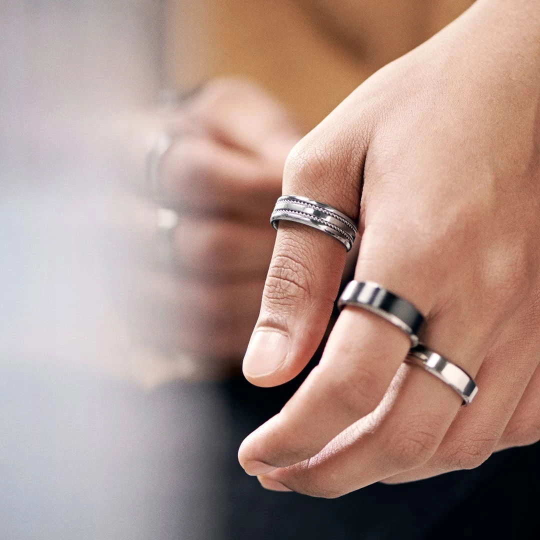 Lucleon Anneau Aesop En Titane à Double Fil Argenté 4 Lucleon Anneau Aesop En Titane à Double Fil Argenté – Image 2