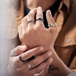 Lucleon Anneau Aesop Reed En Titane Argenté -Bagues Magasin rst ll aesop rings xxxx bundle 3abc asbjoernb 1x1 3